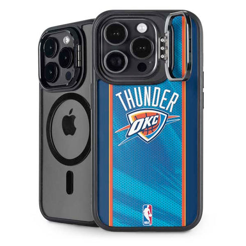NBA Oklahoma City Thunder Blue Jersey iPhone 15 Pro Kickstand Case